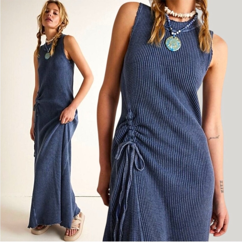 Free People Sleeveless Blue Maxi Dress